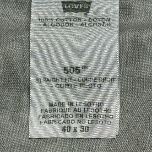 Levis 505 Jeans Mens 40X30 Blue Straight Leg Dark Wash Workwear Casual - Picture 10 of 12